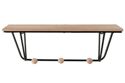 4Living Vägghylla med tre krokar 48 cm