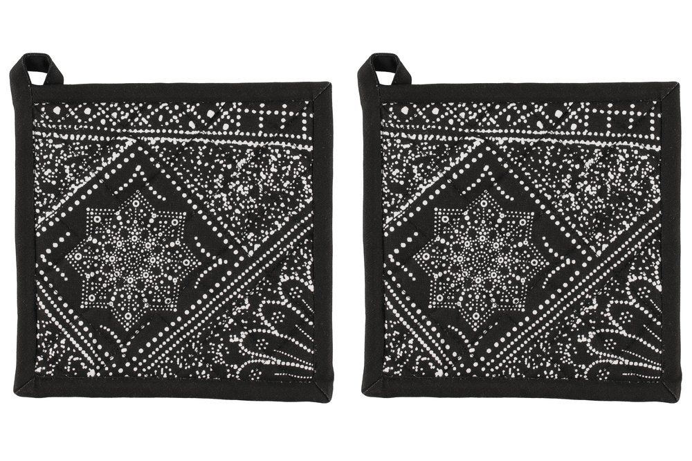 4Living Grytlapp Chic 2 st. svart 20x20 cm