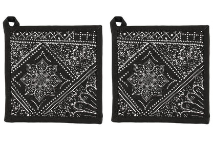 4Living Grytlapp Chic 2 st. svart 20x20 cm
