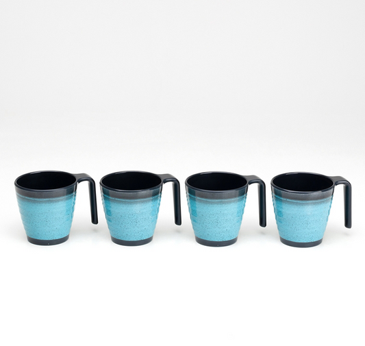 Flamefield Melaminmuggar Granite Aqua 4-pack