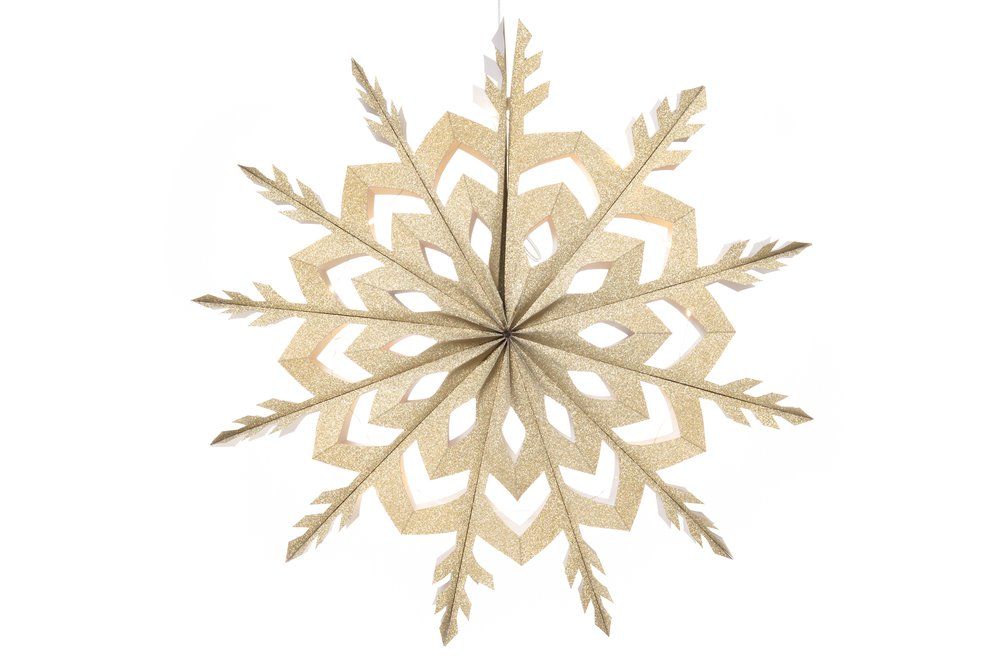 Finnlumor Dekorlampa LED snöflinga champagneglitter 40 cm