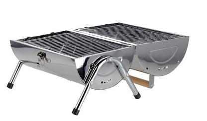 TopDesign Kolgrill med dubbla grillytor bärbar