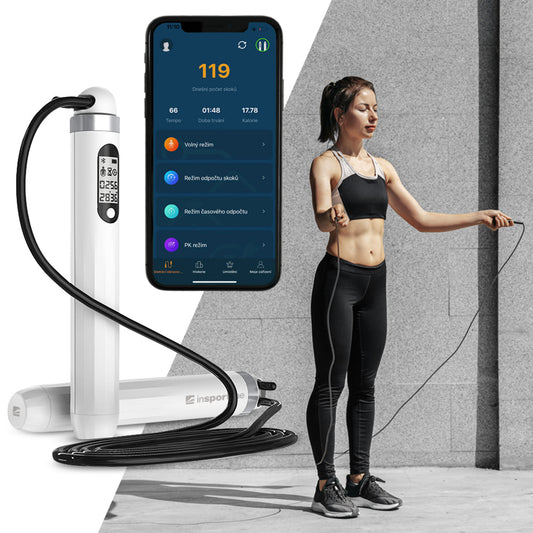 inSPORTline Sjippetov Jumpsmart Bluetooth hvid