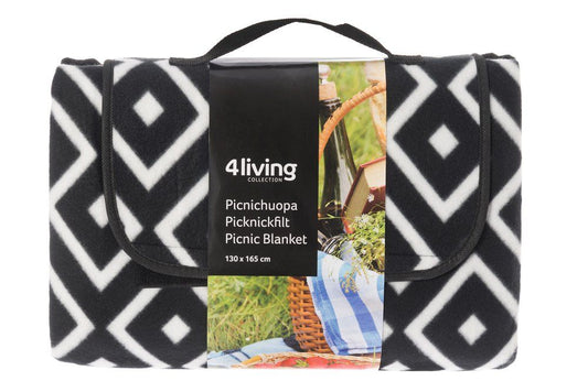 4Living Picknickfilt Fiona 130x165 cm svart