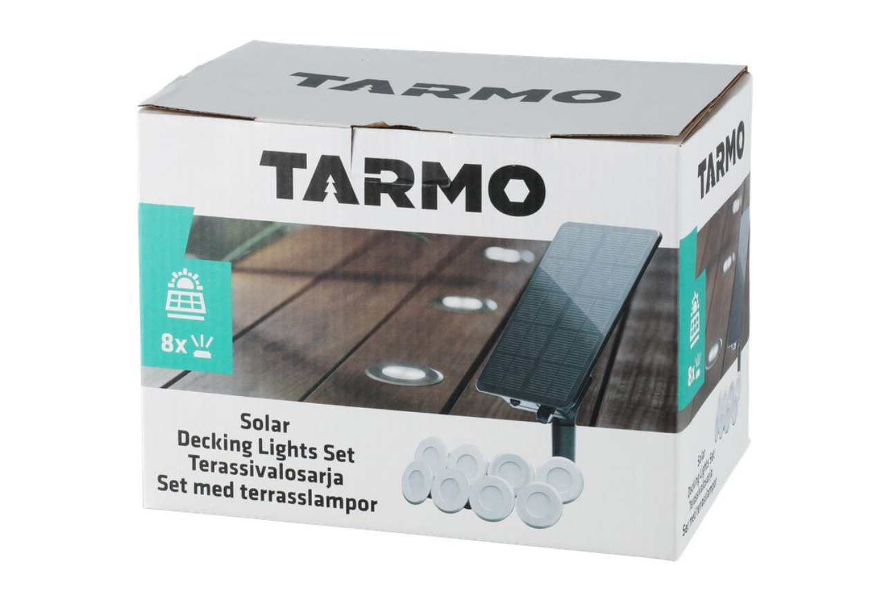 Tarmo Terrassbelysning, sol, 8 st. 3 W 8 x 25 lm IP68