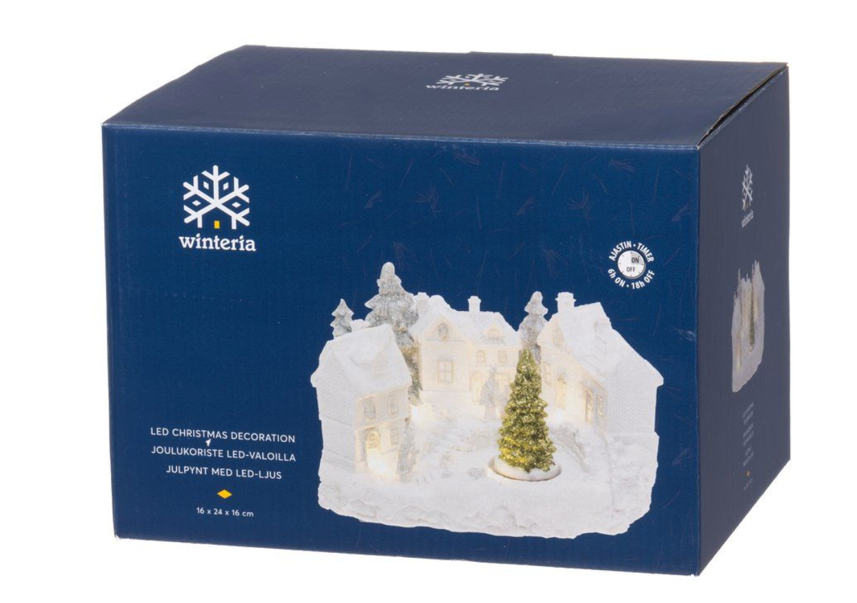 Winteria Stad med LED-lampor vit