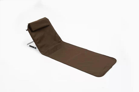 TopDesign hopfällbar strandmatta med ryggstöd coffee