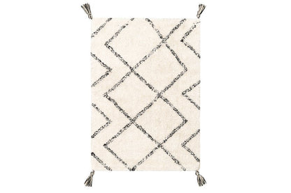 FanniK Matta Hanki vit/svart 60x90 cm