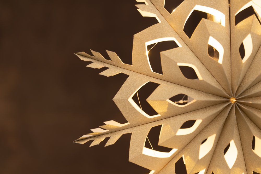 Finnlumor Dekorlampa LED snöflinga champagneglitter 40 cm