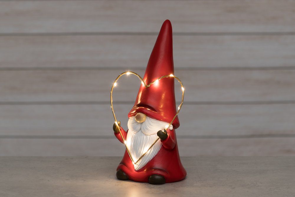 Winteria Julemand og hjerte med LED lampe 33 cm