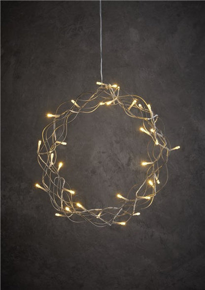Day Julekrans m/40led m/adapter + timer ø35cm