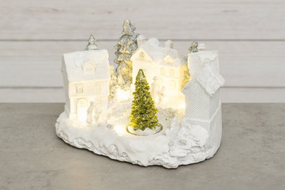 Winteria Stad med LED-lampor vit