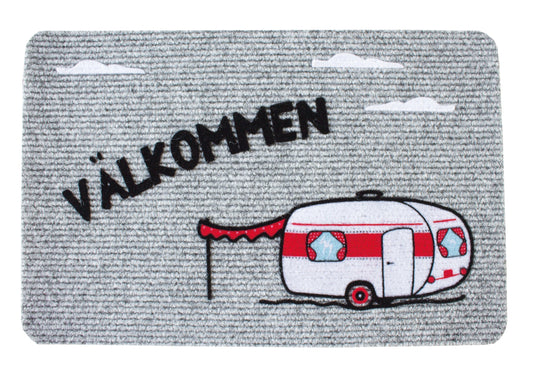 Dørmåtte med caravan motiv. svensk