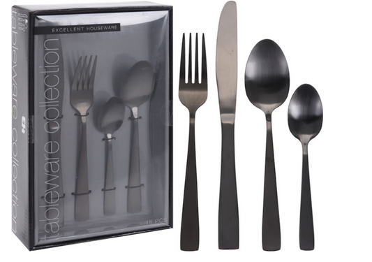 Kampa Bestick set Matt Svart 16 delar