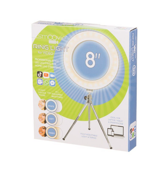 LED-selfielampa ring med tripod 20 cm