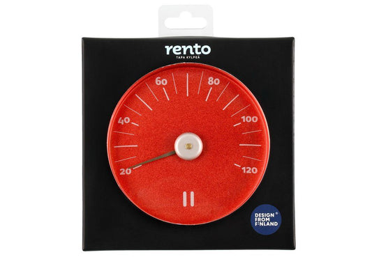 Rento Termometer Aluminium bastu eldröd