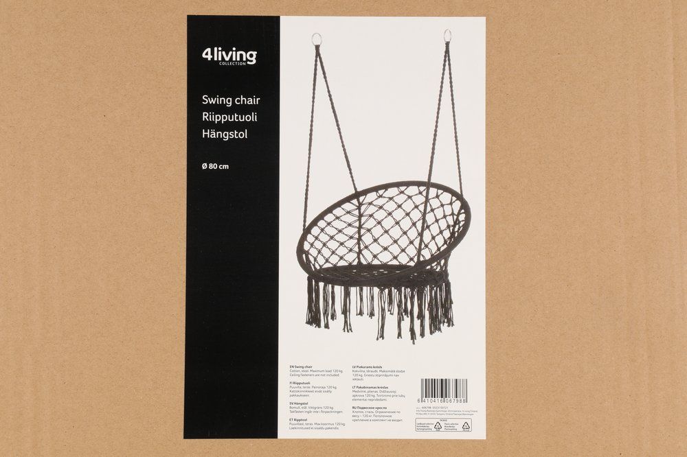 4Living Hängstol , svart 80 cm