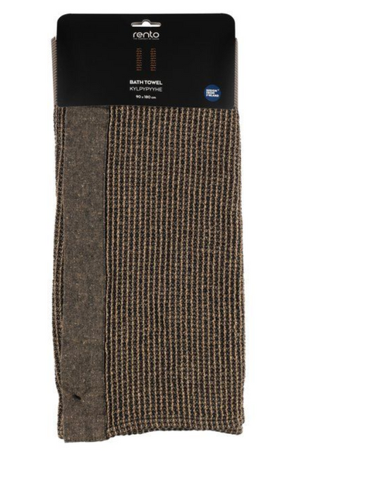 Rento Kenno Handduk black/beige 90 x 180cm