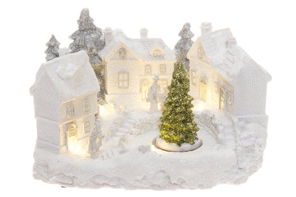 Winteria Stad med LED-lampor vit
